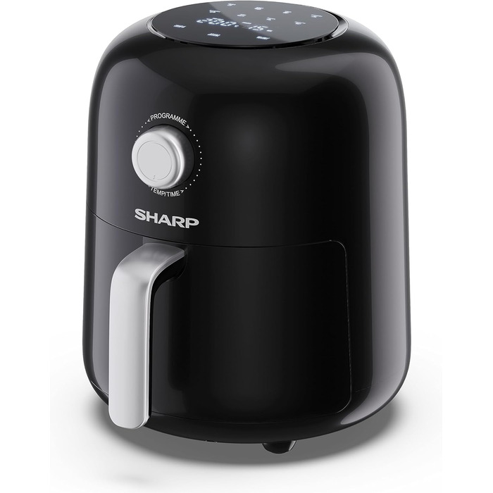 Фритюрниця SHARP AF-GS404AE-B 4 л, напівцифрове керування, 8 програм, 1300 Вт, чорна, випікання без олії