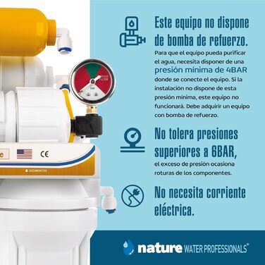 Система зворотного осмосу 6-ступенева Nature Water Professionals 5L з мембраною Vontron 50 GPD, баком та фільтрами