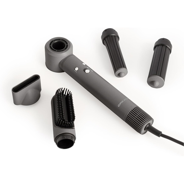 Фен-щітка для волосся CREATE/ION STYLER PRO 5-в-1, іонний, графіт, безщітковий мотор, 1300 Вт, 3 швидкості, 3 температури, холодне повітря, кейс