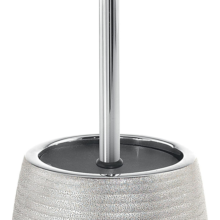 Унітазна щітка Gedy Silber G-Astrid, керамічна, сріблясто-чорна, 47x11,5 см, гарантія 2 роки, дизайн R&S
