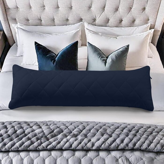 Подушка для вагітних та сну Utopia Bedding, стебана подушка-подушка для сну на боці, м'який поліестер (40x145 см, темно-синій)