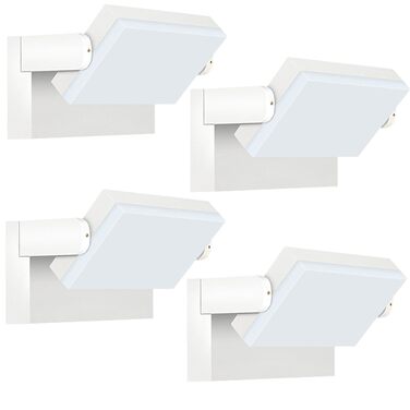 Стічний LED світильник Kingwen 40W, сучасна настінна лампа для вулиці та дому, поворотна панель 360°, водонепроникна IP65, тепле біле світло 3000K, чорний, для гаража та тераси (набір 4 шт)