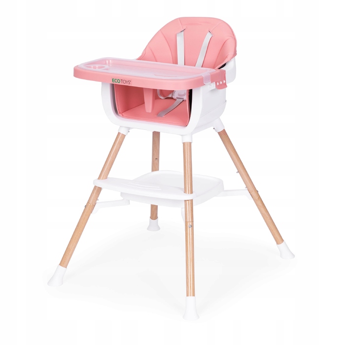 Дитячий стільчик для годування 2в1, рожевий, Ecotoys