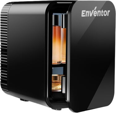 Mini холодильник Enventor 10L: портативний, з подвійним охолодженням, 12V/220V, для авто, спальні, офісу, чорний