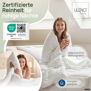 Зимова ковдра з пуху та пера LILENO HOME, 135x200 см, тепла одинарна ковдра для сну