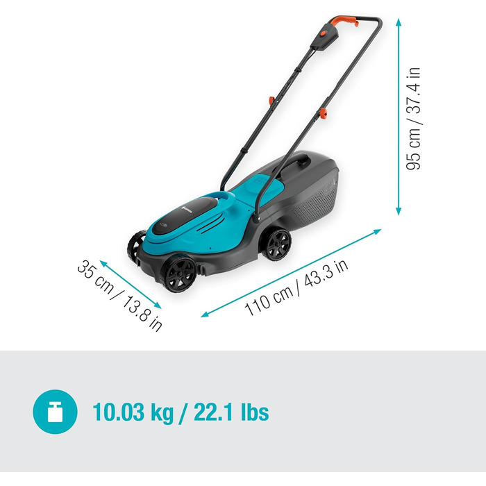 Акумуляторний газонокосарка Gardena EasyMax 30/18V Ready-to-Use Set, ширина косіння 30 см, Power for All-акумулятор, компактна та маневрена, для малих садів
