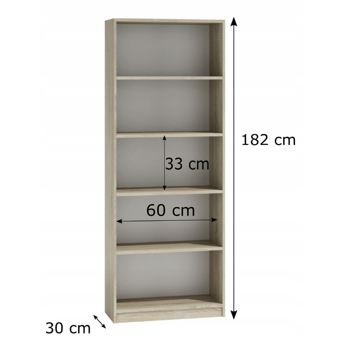 Стелаж TopEshop 60 x 182 x 30 см, дуб сонома
