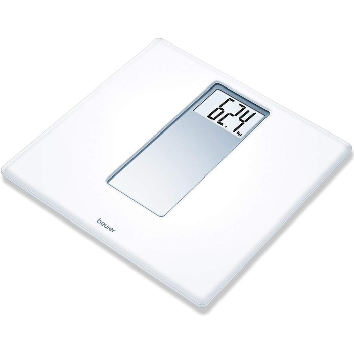 Ваги для людей Beurer PS 160, електронні, LCD-дисплей, великі цифри 4,7 см, вантажопідйомність 180 кг, білий ретро-дизайн