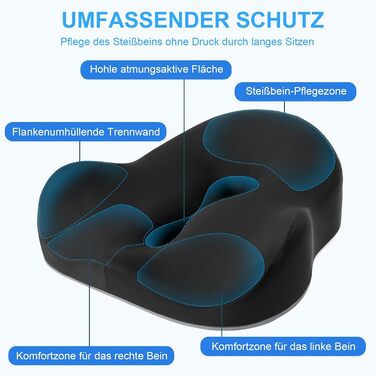 Lumifelice Ортопедична подушка для сидіння, ергономічна, для геймерського та офісного крісла, знімає біль у спині, покращує кровообіг, підтримує куприк