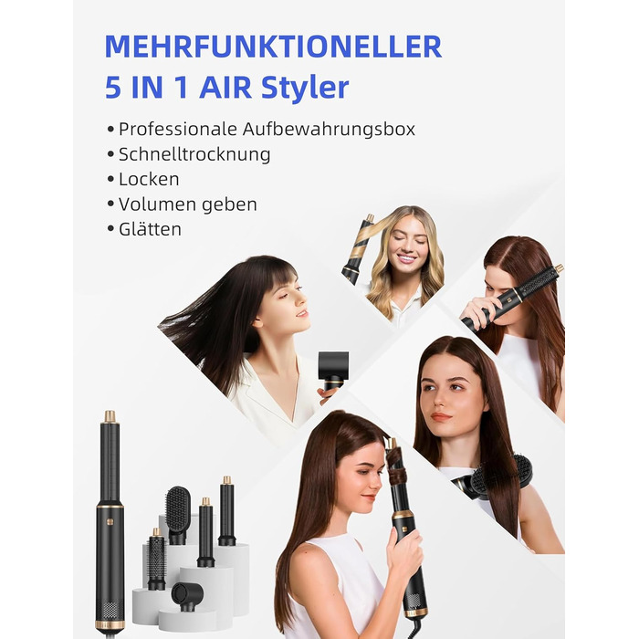 Airstyler 5 в 1 з автоматичним завивачем та насадкою-щіткою для об'єму, локонів та вирівнювання волосся (EU)