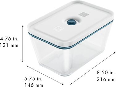 Вакуумний контейнер ZWILLING Fresh & Save, розмір S, з вакуумною кришкою, колір Blau-La Mer