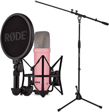 Студійний мікрофон Rode NT1 Signature Pink з мікрофонною стійкою keepdrum
