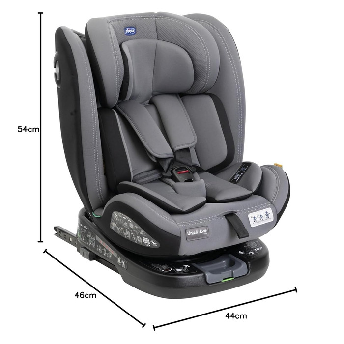Дитяче автокрісло Chicco Unico Evo I-Size 0-36 кг (група 0+/1/2/3), Isofix, поворот на 360°, сіре