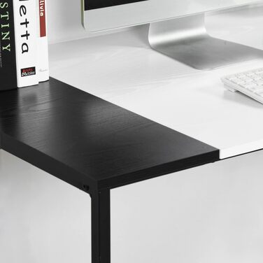 Письмовий стіл з полицями FurnitureR 120x60x74 см, дерев'яний та металевий, для дому, офісу, вітальні, індустріальний стиль, чорно-коричневий