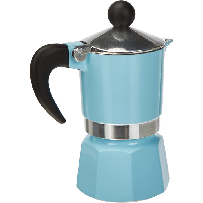 Кавоварка Bialetti Rainbow, алюмінієва, блакитна, на 1 чашку
