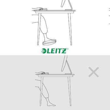 Підставка для ніг Leitz Ergo Cosy, сіра, для офісу, з підставкою для зап'ястя, сіра, 53710089