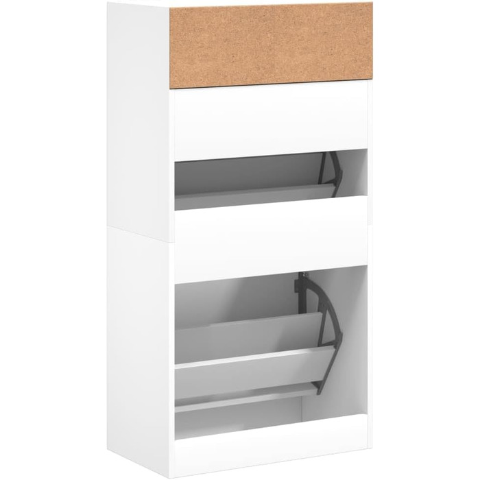 Шафа для взуття vidaXL біла 60x34x116 см, ДСП