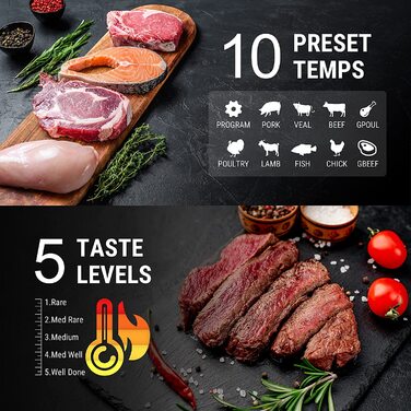 Термометр для барбекю ThermoPro TP07 з таймером, бездротовий, для грилю, духовки та коптильні, радіус дії 90 м