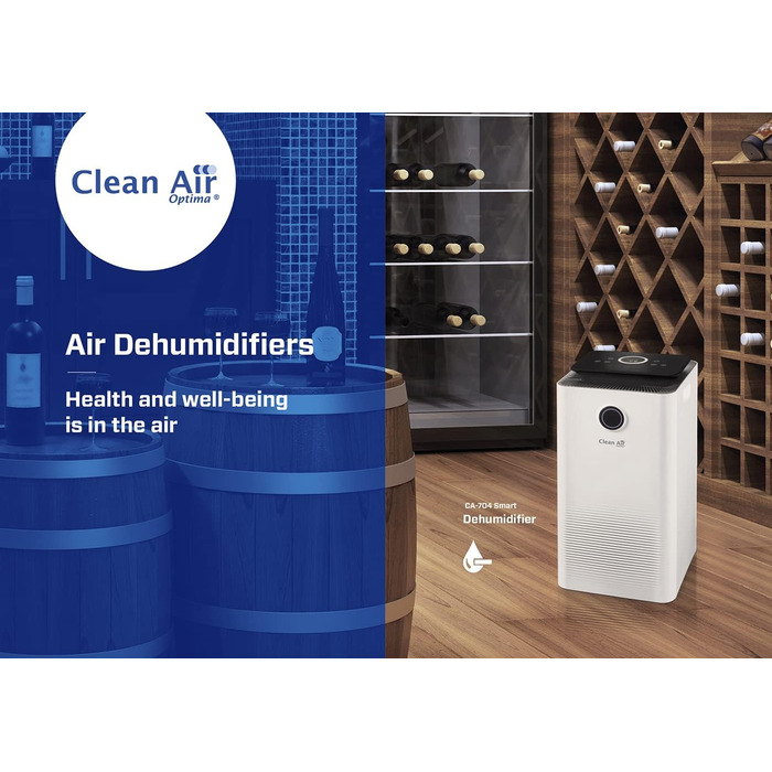 Осушувач-повітряочисник Clean Air Optima CA-704 SMART з HEPA-фільтром та UV-C лампою (10л/добу, до 40м²)