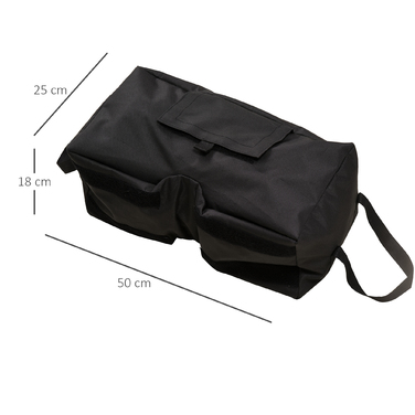 Підставка для парасольки Outsunny Parasol Market Sandbag Market, 2 мішки з наповнювачем 50 кг, з лопатою, чорна