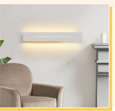 Набір з 2-х настінних світильників ZMH 30 см, LED, 8W, тепле біле світло, для коридору, спальні, вітальні, сучасна біла настінна лампа