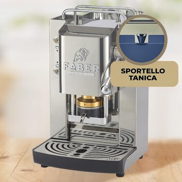 Кавомашина Faber Deluxe 3.0 для ESE 44мм, нержавіюча сталь, 1л, з електроклапаном та регульованим пресом
