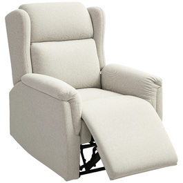 HOMCOM Recliner, Реклайнер для телевізора з функцією відкидання, Реклайнер для телевізора з кишеньковими пружинами, М'який реклайнер, крісло вантажопідйомністю до 150 кг для вітальні, спальні, бежевий