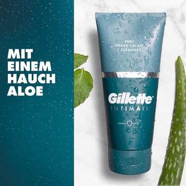 Gillette Intimate набір для гоління чоловіків: бритва, 8 лез, 2-в-1 крем для гоління і душу 177 мл, тримач, дорожній футляр, подарунковий комплект