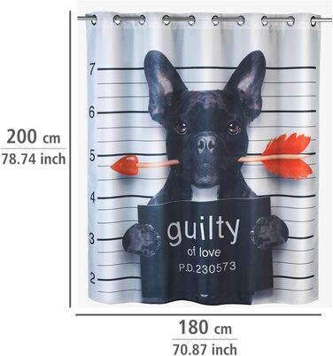 Душова завіса WENKO Guilty Dog, антицвіль, водонепроникна