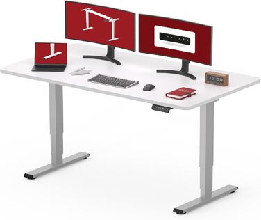 Електричний стіл SANODESK з регулюванням висоти, тиха робота, 120x80 см, ергономічна стільниця, подвійний мотор