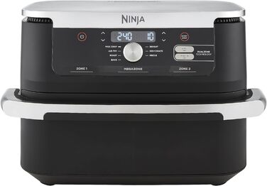 Аерофритюрниця Ninja Foodi FlexDrawer Dual Zone 10,4 л, 7-в-1, з антипригарним покриттям, знімним роздільником, чорна, AF500EU