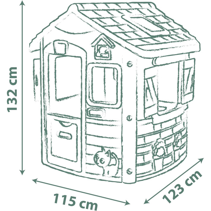 Дитячий будиночок Smoby Life Jura Lodge (115x123x132 см) з переробленого пластику - вуличний будиночок для ігор, годівниця для птахів, від 2 років