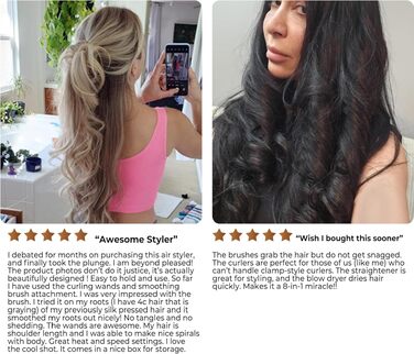 UKLISS Hairstyler 7 в 1: Професійний фен-щітка, стайлер для волосся, повітряна щітка, випрямляч (110 000 RPM) - білий подарунковий набір для жінок