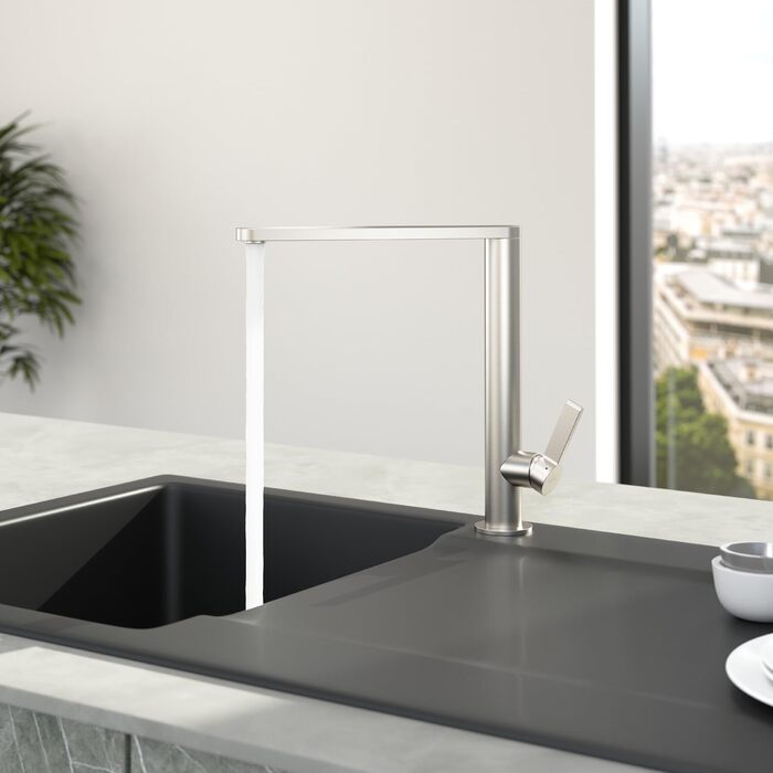 Кухонний змішувач Villeroy & Boch Finera, висота 251 мм, масивна нержавіюча сталь, круглий