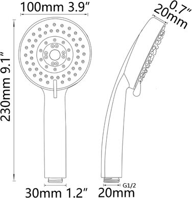 Душова лійка CIENCIA Gold Rainfall Spray, універсальна, ручна, BS144F
