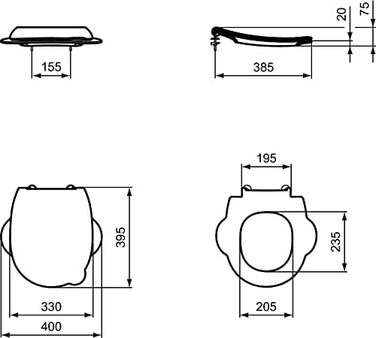 Дитяче сидіння для унітазу з кришкою Ideal Standard Contour 21 S453301, біле, для унітазу висотою до 305 мм