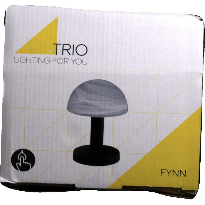 Настільна лампа Trio Fynn, сенсорна, 3 рівні яскравості, метал під іржу, скло біле, E14, 21 см