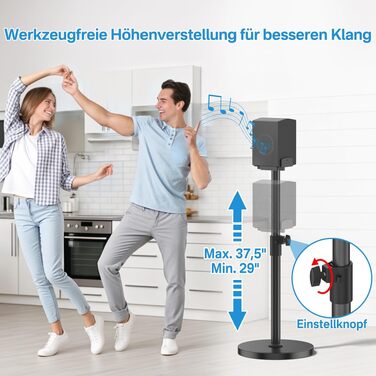 Стійки для тилових колонок Samsung HW (пара), регульовані за висотою 74–95 см, для моделей Q995H, Q995GD, Q995GF, Q930F, Q990D, Q990F, універсальне кріплення, витримують до 13.6 кг