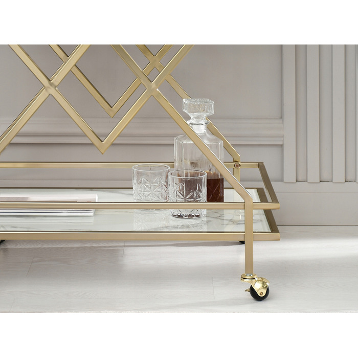 Стіл Mebel-Partner прямокутний, 70 x 46 x 81 см, білий з золотим