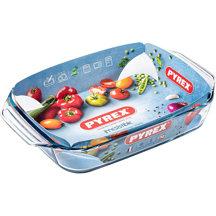 Жароміцна скляна форма для запікання Pyrex, прямокутна, 35x23 см