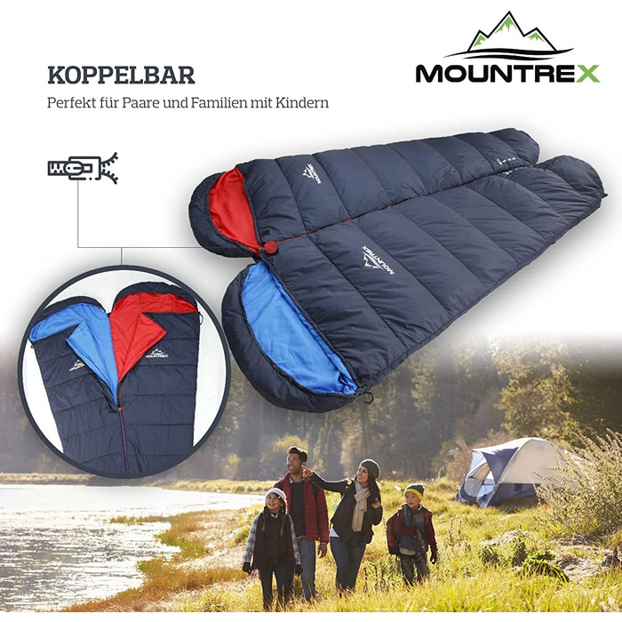 Спальний мішок MOUNTREX ультралегкий 760г, компактний, літній, для кемпінгу, подорожей, фестивалів, мумія, теплий, темно-синій, з'єднуваний, ліва блискавка