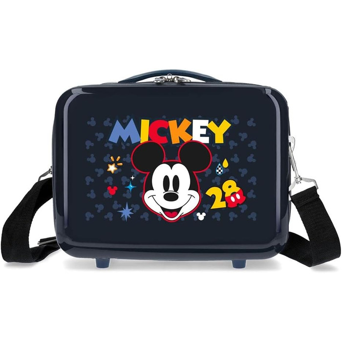 Косметичка Disney Mickey Mouse з ремінцем, синя, ABS, 29x21x15 см, 9,14 л — органайзер для подорожей, адаптивна сумка для макіяжу