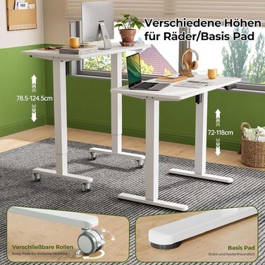 Електричний регульований стіл Gibbon Mounts 88x50 см для дому та офісу, білий