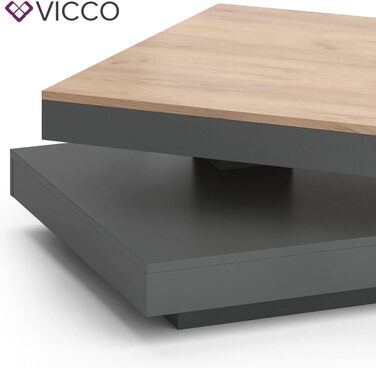 Журнальний стіл Vicco Elias, антрацит/дуб золотий, 70x34 см