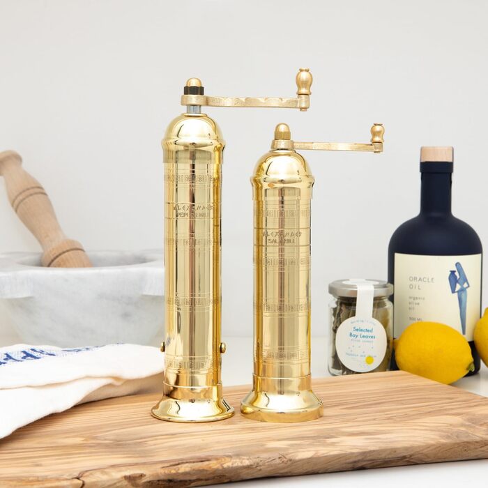 Ручна млинець для перцю Alexander Home The Original Griechische, латунь, 20,3 см, з ручкою-курбою