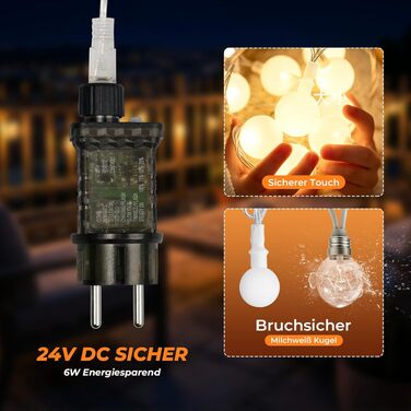 LED гірлянда вулична 27м 200 LED IP44 тепла біла, 8 режимів, пульт, димер, таймер для саду, балкона, тераси