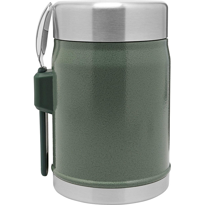 Термос для їжі Stanley Classic Legendary 400 мл з ложкою-виделкою, нержавіюча сталь, 7 годин збереження температури, BPA-free, підходить для посудомийної машини, зелений Hammertone