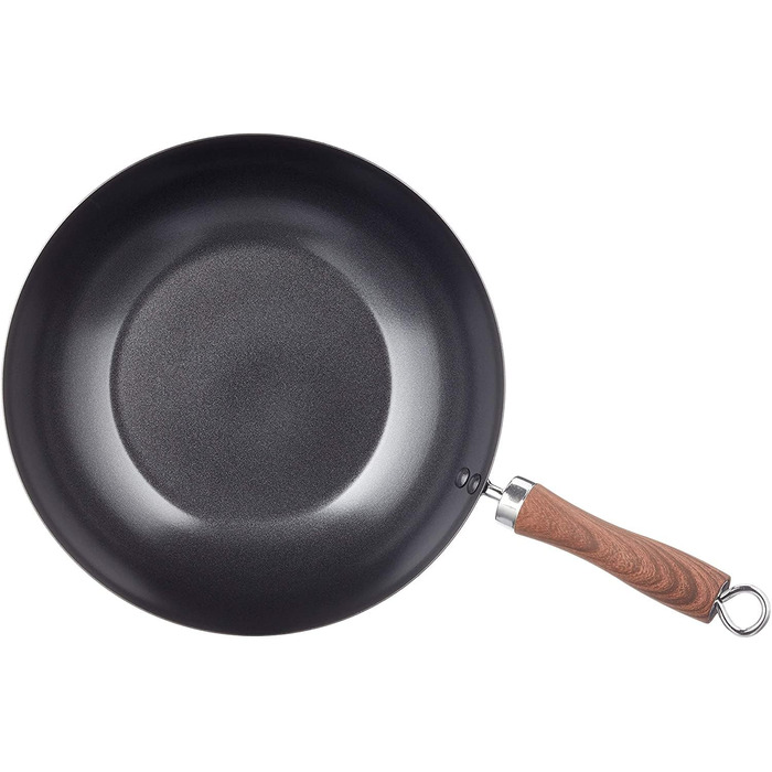 Wecook! Карбоновий вок 24 см з антипригарним титановим покриттям Quantanium, екологічний, без PFOA, для індукції, газу та всіх плит, з ручкою під дерево