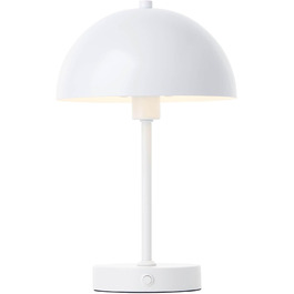 mokebo LED настільна лампа бездротова, акумуляторна, димована, USB-C, вінтажна квіткова лампа-гриб, нічник з білого металу з батареєю, тепле біле світло