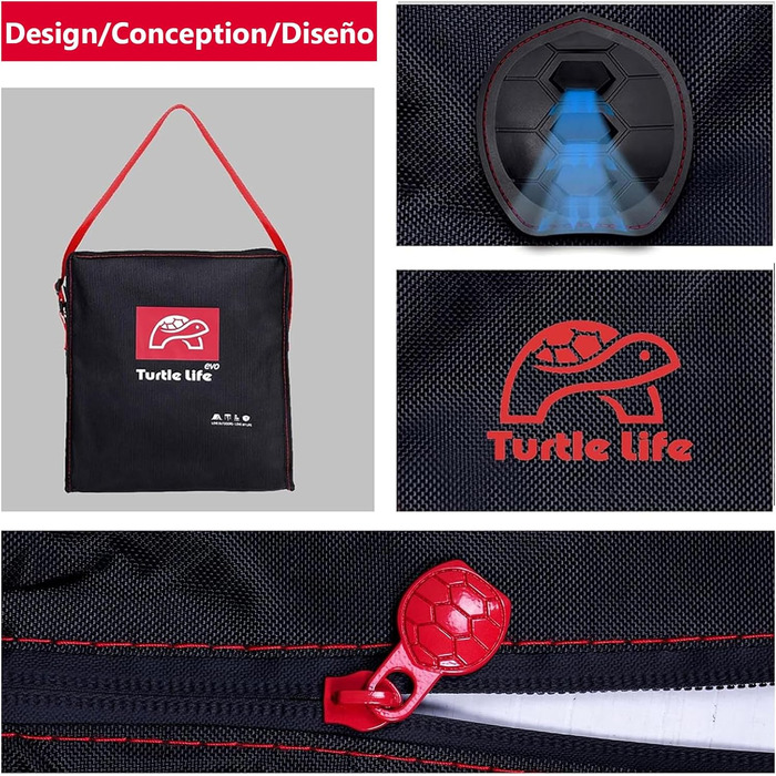 Чохол для садових меблів Turtle Life 213x94x89 см, водонепроникний, для дивана/лавки на 3-4 місця, чорний